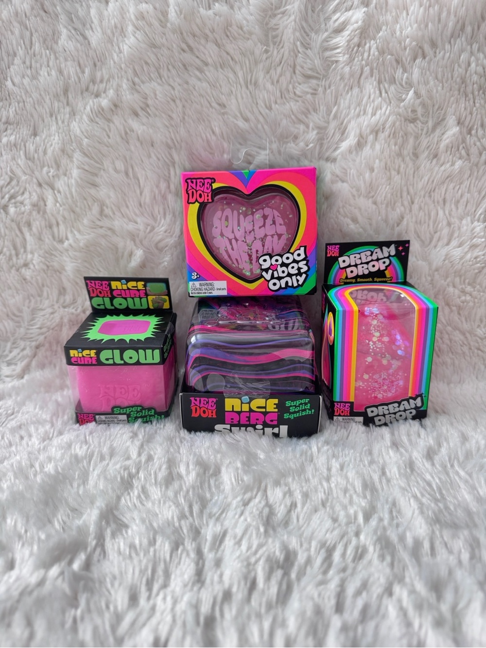 BNIB Schylling NeeDoh Pink Lot Bundle of 4 - Authentic, HTF